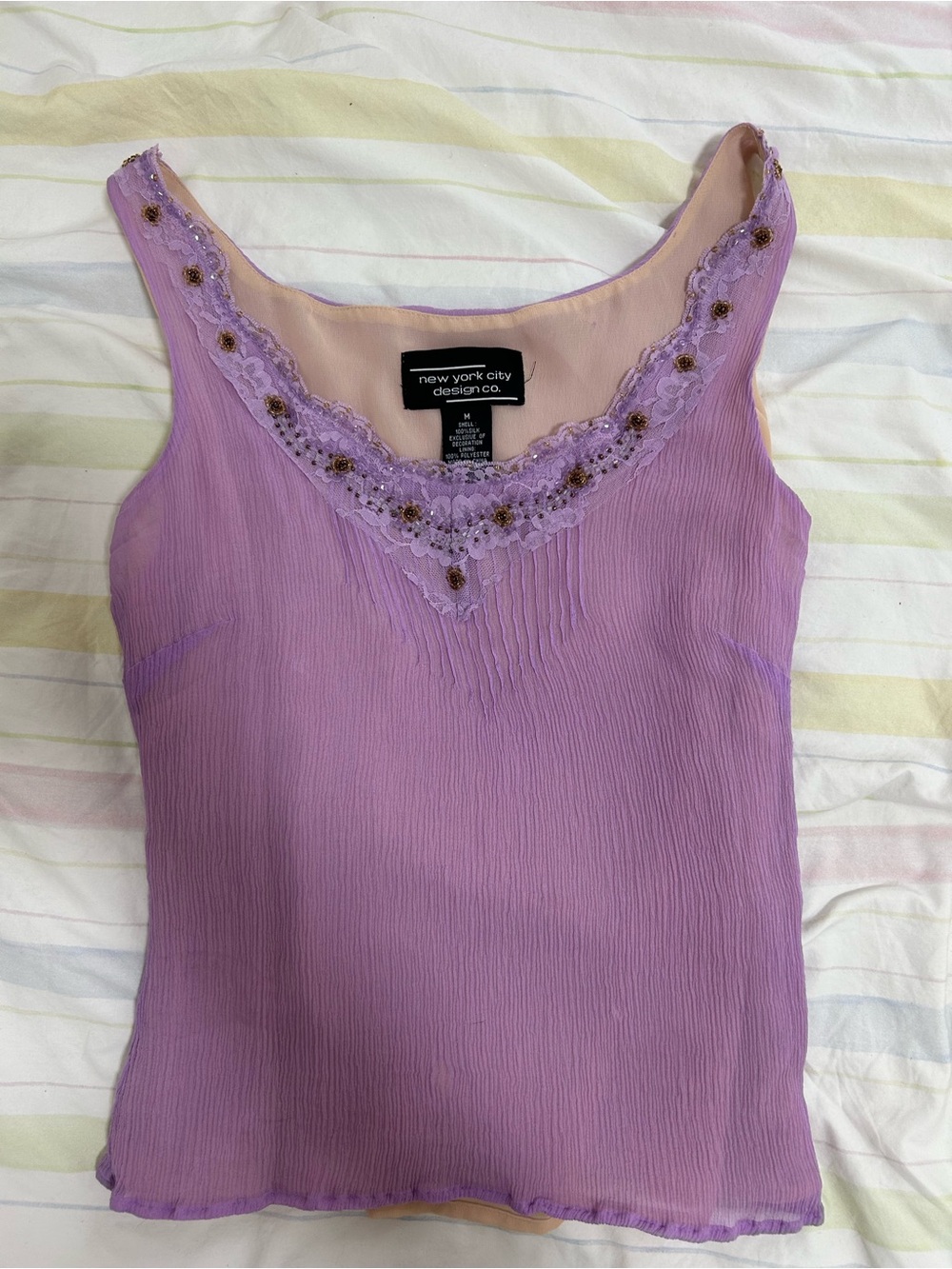 New York City Design Co. Lavender Lace-Trim Camisole